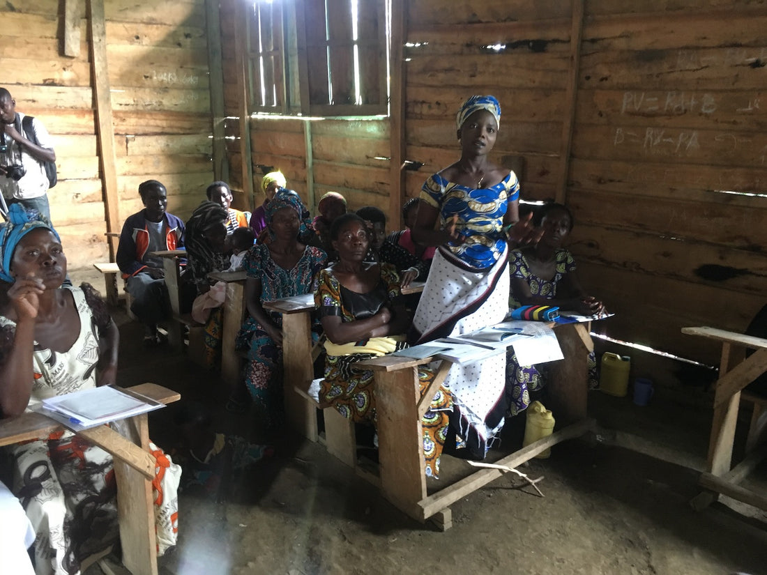 Participants in a literacy workshop for women in South Kivu, DRC, 2019