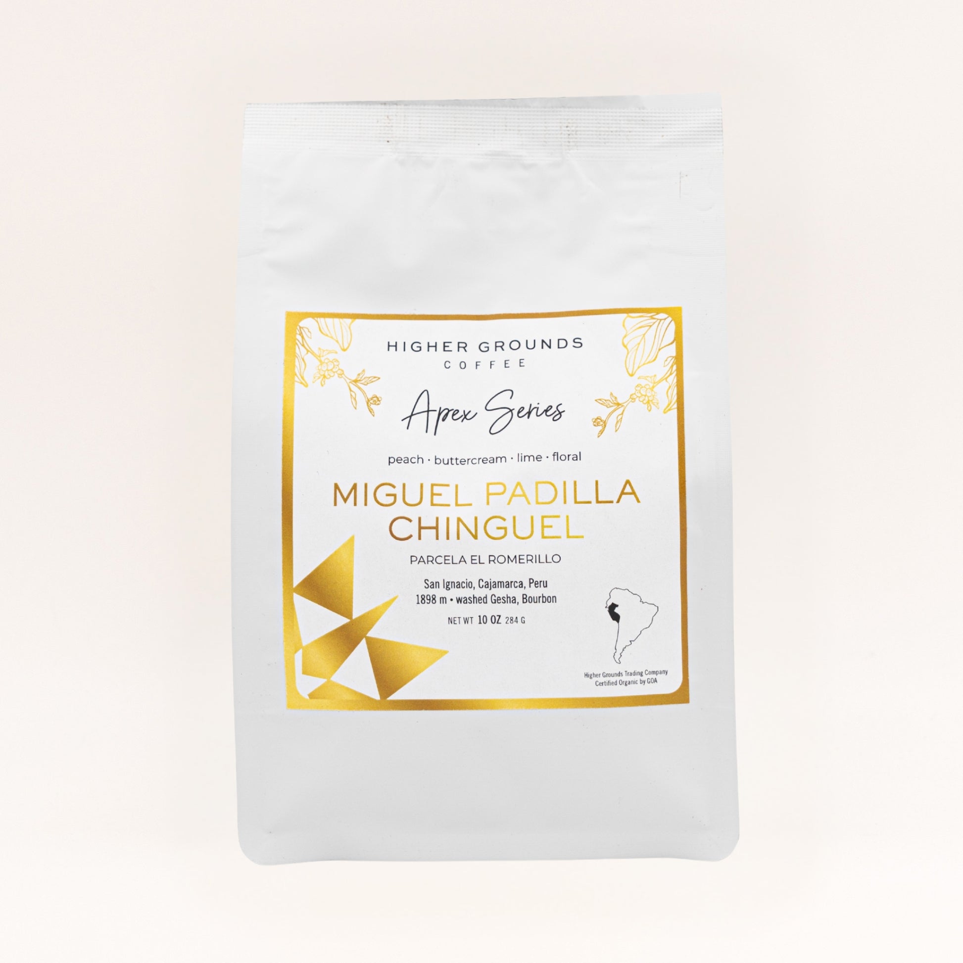Bag of Higher Grounds Organic Miguel Padilla Chinguel 2026 Apex
