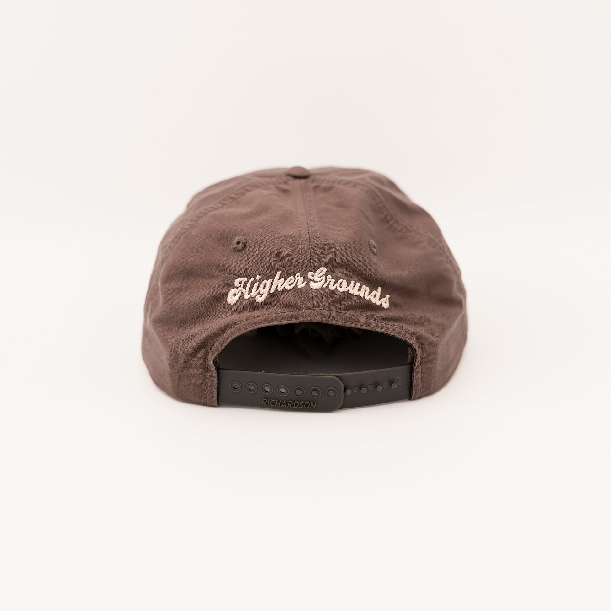 Star Rope Hat with Higher Grounds Trading Co star logo on front and rope brim feature in desert mocha 