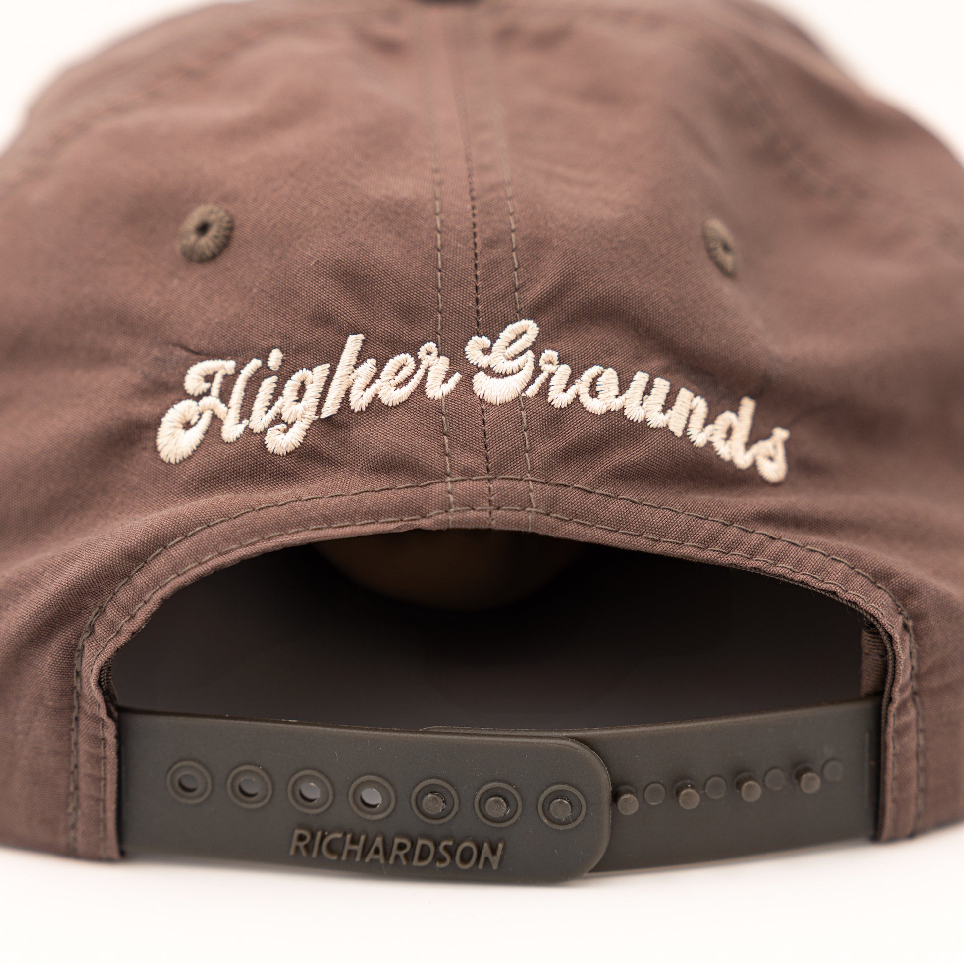 Star Rope Hat with Higher Grounds Trading Co star logo on front and rope brim feature in desert mocha 
